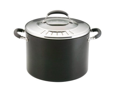 Circulon Elite Hard-Anodized Aluminum 10-Quart Nonstick Stockpot with Pouring Lid