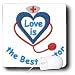 Lee Hiller Designs Embroidery Prints Love Hearts - Love Hearts Love is the Best Doctor Heart - Mouse Pads