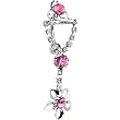 Top Down Pink Cubic Zirconia Flower Belly Ring