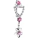 Top Down Pink Cubic Zirconia Flower Belly Ring