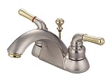 Elements of Design EB2629 4 Centerset Bathroom Faucet, Satin Nickel/Polished Brass