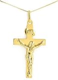 large flat gold crucifix cross (18K gold)