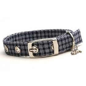 Designer Dog Collar ~ Navy Plaid ~ by Dixie Digs