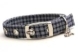 Designer Dog Collar ~ Navy Plaid ~ by Dixie Digs