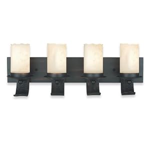 Royce Lighting RV8230 4-19 Four-Light Vanity Espresso with Alabaster Globes by 