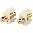 Leviton R0340830A Gold Plated Solderless Rca Speaker Jacks In Almond