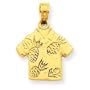 14k Hawaiian Shirt w/Pineapples Pendant