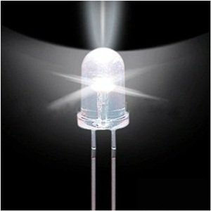 Bluecell 50 PCS White LED Electronics 5mm Ultra Bright