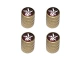 Nautical Star Black - Tire Rim Valve Stem Caps - Gold