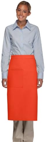 DayStar 120 One Pocket Full Bistro Apron with Pencil Divide, Orange