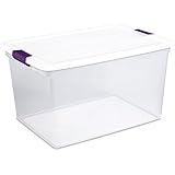 Sterilite 17578006 66 Quart/62 Liter ClearView Latch Box, White, 6-Pack
