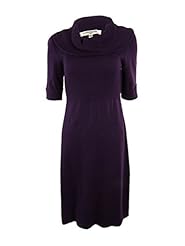 Cowl Neck Elbow Length Sleeves Sweater Acrylic/Cotton/Rayon/Knit  Dress