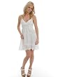 White Cotton Dress Womens Crochet Eyelet Trim Lined Sizes S M L or XL