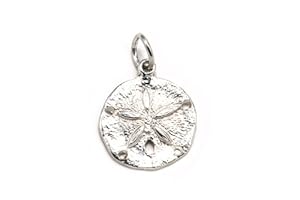 Solid Sterling Silver Small Sand Dollar Star Charm Pendant, On-sale for You At a Special Offer Price, Chain Not Included, Comes in a Free Gift Pouch