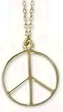 Necklace and Pendant Set Peace Sign, Pendant.GOLD TONE