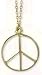 Necklace and Pendant Set Peace Sign, Pendant.GOLD TONE