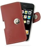 Apple iPhone 3G Leather Horizontal Pouch Type Case (Red)