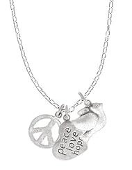 Boma Sterling Silver Peace Love and Hope Necklace, 16 inches