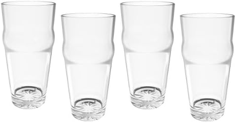 (Set of 4) 16 Oz. Crystal Clear Polycarbonate English Pub Glass *Break-Resistant*