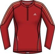 Adidas Damen lang&auml;rmliges T-shirt Response Drei Streifen 1/2 Zip, core energy s12/ultra br Preisvergleich