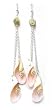 4" Long Sterling Silver Seashell Hook Earrings with Genuine Shell Drops