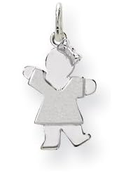14k White Gold Mini Girl Charm