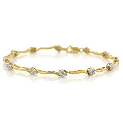 Childrens Toyshop  Jewelry : 0.50ctw. 14K Gold Fancy Diamond Bracelet - 7"