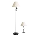 Textured Bronze-Finish Floor and Table Lamp