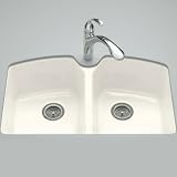 Kohler K-64913U-BI Tanager White/Color Undermount - Cast Iron Kitchen Sink - Biscuit