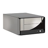 JCP Mini-ITX PC Gehäuse interne PSU (1x 3,5 interne HDD, 1x 5,25 HDD, 250 Watt, USB 2.0) schwarz