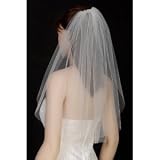 Ivory 1 Tier Elbow Wedding Bridal Plain Veil Cut/No Edge