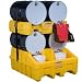 Justrite 28668 EcoPolyBlend 49" x 46" x 12" (LXWXH), Doubles Capacity Yellow Recycled Optional Stack Module With Nylon Strapping For Safety