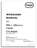 Triumph Workshop Manual for 650 c.c. [40 cu. in.] Twin Cylinder (99-0947)