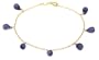 14k Yellow Gold, September Birthstone, Iolite Briolette Bracelet, 7.25"