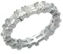 Cubic Zirconia Bands - Sterling Silver Baguette & Round Cut CZ Band