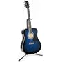 Full Size Steel String Guitar with Stand and Carrying Bag - Blue
