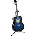 Full Size Steel String Guitar with Stand and Carrying Bag - Blue
