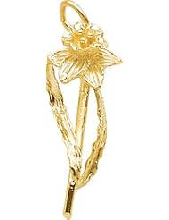 Rembrandt Charms Daffodil Charm, 10K Yellow Gold