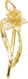 Rembrandt Charms Daffodil Charm, 14K Yellow Gold