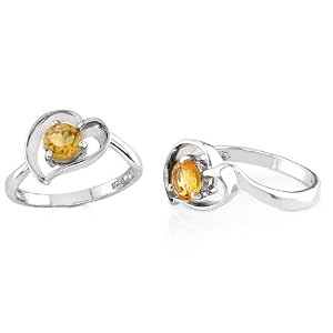 Buy Round Cut Citrine Solitaire Ring Sterling Silver by Peora