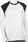  : Champion Men's Cap Sleeve Raglan T-Shirt, White/Navy, Medium