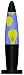 16 Peace Motion Lamp-Set of 3-Black Base, B/B, Y/B, R/Y