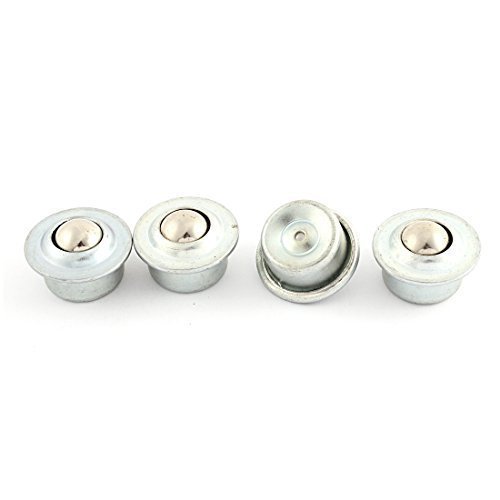 Metal Flange Mount Roller Ball Transfer Unit Bearing 4pcs Silver Tone