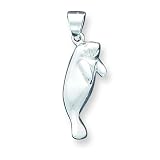 Sterling Silver Manatee Charm with 20 inch Sterling Silver Chain