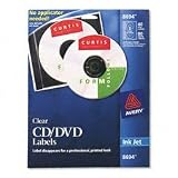 Avery CD/DVD Clear Glossy Labels & Inserts for Inkjets 30 Pack (08694)
