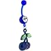Bioplast Blue Jeweled Cherry Dangle Belly Ring