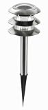 Sun-Mate 229 Silver Stainless Steel Solar Garden Lamp, (Set of 2)