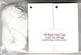 100 Blank White Hang Tags & 100 Cut Strings for Crafts & Gifts. Personalize & Price your merchandise.