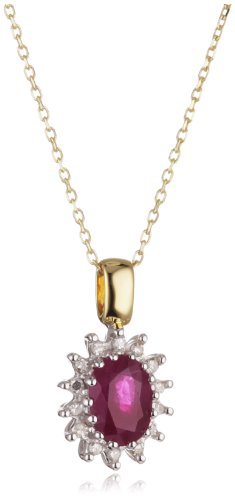 Bella Donna Damen-Collier 375 Gelbgold 14 Diamanten 1 Rubin 656383 Preisvergleich