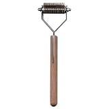 Mars Stainless Steel 20-Blade Coat King Pet Stripper with Wooden Handle, Fine